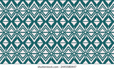 Ikat geometric folklore ornament with diamonds. Tribal ethnic vector texture. Seamless striped pattern in Aztec style. Folk embroidery. Indian, Scandinavian, Gypsy, Mexican, African rug.