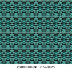 Ikat geometric folklore ornament with diamonds. Tribal ethnic vector texture. Seamless striped pattern in Aztec style. Folk embroidery. Indian, Scandinavian, Gypsy, Mexican, African rug.