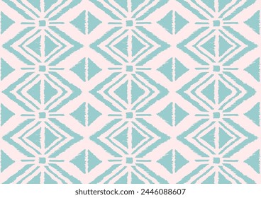 Ikat geometric folklore ornament with diamonds. Tribal ethnic vector texture. Seamless striped pattern in Aztec style. Folk embroidery. Indian, Scandinavian, Gypsy, Mexican, African rug.