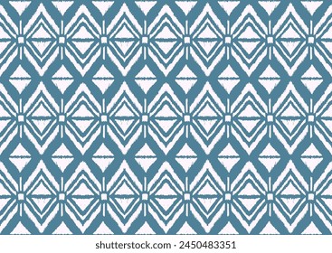 Ikat geometric folklore ornament with diamonds. Tribal ethnic vector texture. Seamless striped pattern in Aztec style. Folk embroidery. Indian, Scandinavian, Gypsy, Mexican, African rug.