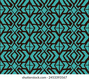 Ikat geometric folklore ornament with diamonds. Tribal ethnic vector texture. Seamless striped pattern in Aztec style. Folk embroidery. Indian, Scandinavian, Gypsy, Mexican, African rug.