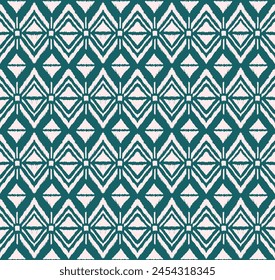 Ikat geometric folklore ornament with diamonds. Tribal ethnic vector texture. Seamless striped pattern in Aztec style. Folk embroidery. Indian, Scandinavian, Gypsy, Mexican, African rug.