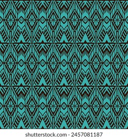 Ikat geometric folklore ornament with diamonds. Tribal ethnic vector texture. Seamless striped pattern in Aztec style. Folk embroidery. Indian, Scandinavian, Gypsy, Mexican, African rug.