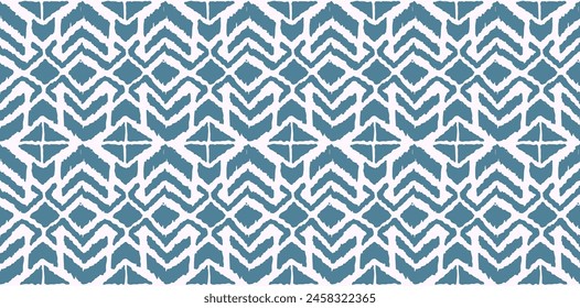 Ikat adorno de folclore geométrico con diamantes. Textura de Vector étnico tribal. Patrón de rayas sin costuras en estilo azteca. Bordado de Folk. India, escandinava, gitana, mexicana, africana.