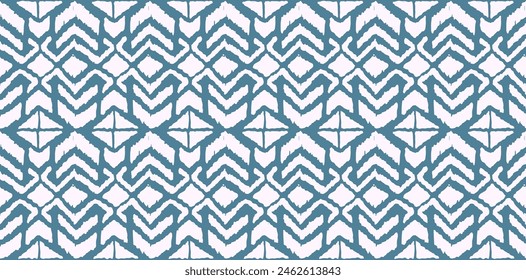 Ikat geometric folklore ornament with diamonds. Tribal ethnic vector texture. Seamless striped pattern in Aztec style. Folk embroidery. Indian, Scandinavian, Gypsy, Mexican, African rug.