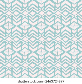 Ikat geometric folklore ornament with diamonds. Tribal ethnic vector texture. Seamless striped pattern in Aztec style. Folk embroidery. Indian, Scandinavian, Gypsy, Mexican, African rug.