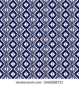 Ikat geometric folklore ornament with diamonds. Tribal ethnic vector texture. Seamless striped pattern in Aztec style. Folk embroidery. Indian, Scandinavian, Gypsy, Mexican, African rug.
