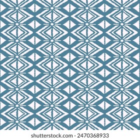 Ikat geometric folklore ornament with diamonds. Tribal ethnic vector texture. Seamless striped pattern in Aztec style. Folk embroidery. Indian, Scandinavian, Gypsy, Mexican, African rug.