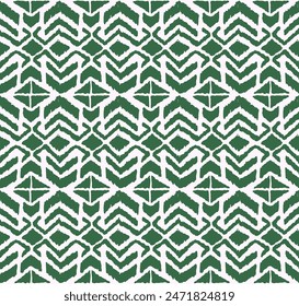 Ikat geometric folklore ornament with diamonds. Tribal ethnic vector texture. Seamless striped pattern in Aztec style. Folk embroidery. Indian, Scandinavian, Gypsy, Mexican, African rug.