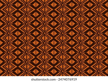 Ikat geometric folklore ornament with diamonds. Tribal ethnic vector texture. Seamless striped pattern in Aztec style. Folk embroidery. Indian, Scandinavian, Gypsy, Mexican, African rug.