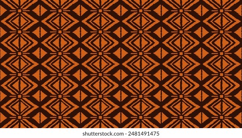 Ikat geometric folklore ornament with diamonds. Tribal ethnic vector texture. Seamless striped pattern in Aztec style. Folk embroidery. Indian, Scandinavian, Gypsy, Mexican, African rug.