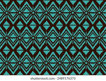 Ikat geometric folklore ornament with diamonds. Tribal ethnic vector texture. Seamless striped pattern in Aztec style. Folk embroidery. Indian, Scandinavian, Gypsy, Mexican, African rug.