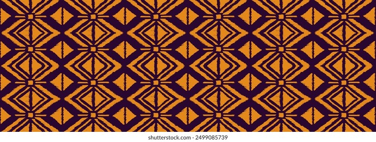 Ikat geometric folklore ornament with diamonds. Tribal ethnic vector texture. Seamless striped pattern in Aztec style. Folk embroidery. Indian, Scandinavian, Gypsy, Mexican, African rug.