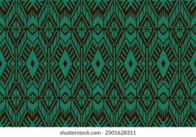 Ikat geometric folklore ornament with diamonds. Tribal ethnic vector texture. Seamless striped pattern in Aztec style. Folk embroidery. Indian, Scandinavian, Gypsy, Mexican, African rug.