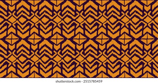 Ikat geometric folklore ornament with diamonds. Tribal ethnic vector texture. Seamless striped pattern in Aztec style. Folk embroidery. Indian, Scandinavian, Gypsy, Mexican, African rug.