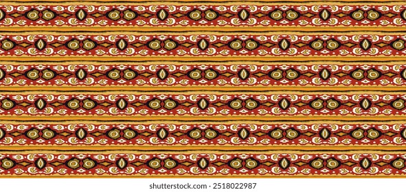 Ikat geometric folklore ornament with diamonds. Tribal ethnic vector texture. Seamless striped pattern in Aztec style. Folk embroidery. Indian, Scandinavian, Gypsy, Mexican, African rug.