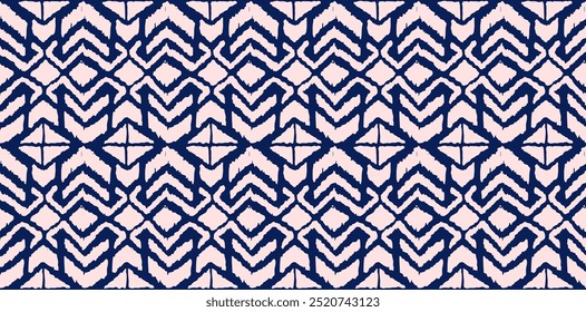 Ikat geometric folklore ornament with diamonds. Tribal ethnic vector texture. Seamless striped pattern in Aztec style. Folk embroidery. Indian, Scandinavian, Gypsy, Mexican, African rug.