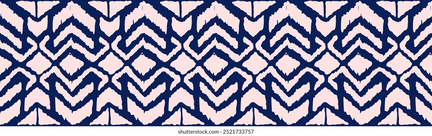 Ikat geometric folklore ornament with diamonds. Tribal ethnic vector texture. Seamless striped pattern in Aztec style. Folk embroidery. Indian, Scandinavian, Gypsy, Mexican, African rug.