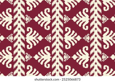 Ikat geometric folklore ornament with diamonds. Tribal ethnic vector texture. Seamless striped pattern in Aztec style. Folk embroidery. Indian, Scandinavian, Gypsy, Mexican, African rug.