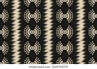 Ornamento de folclore geométrico Ikat con diamantes. Textura de Vector étnico tribal. Patrón de rayas sin costuras en estilo azteca. Bordado de Folk. Alfombra india, escandinava, gitana, mexicana, africana.