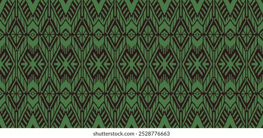 Ikat geometric folklore ornament with diamonds. Tribal ethnic vector texture. Seamless striped pattern in Aztec style. Folk embroidery. Indian, Scandinavian, Gypsy, Mexican, African rug.