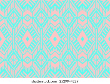 Ikat geometric folklore ornament with diamonds. Tribal ethnic vector texture. Seamless striped pattern in Aztec style. Folk embroidery. Indian, Scandinavian, Gypsy, Mexican, African rug.