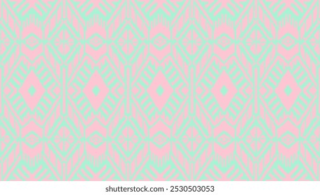 Ikat geometric folklore ornament with diamonds. Tribal ethnic vector texture. Seamless striped pattern in Aztec style. Folk embroidery. Indian, Scandinavian, Gypsy, Mexican, African rug.