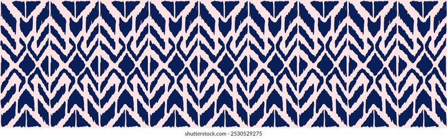 Ikat geometric folklore ornament with diamonds. Tribal ethnic vector texture. Seamless striped pattern in Aztec style. Folk embroidery. Indian, Scandinavian, Gypsy, Mexican, African rug.