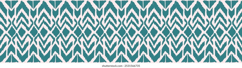 Ikat geometric folklore ornament with diamonds. Tribal ethnic vector texture. Seamless striped pattern in Aztec style. Folk embroidery. Indian, Scandinavian, Gypsy, Mexican, African rug.