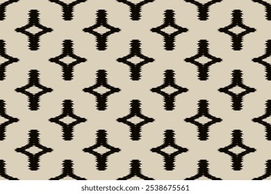 Ornamento folclórico geométrico Ikat com diamantes. Textura étnica tribal. Padrão listrado sem costura em estilo asteca. Bordado popular. indiano, escandinavo, cigano, mexicano, tapete africano. para textura, tecido