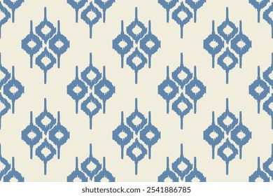 Ornamento folclórico geométrico Ikat com diamantes. Textura de vetores étnicos tribais. Padrão listrado sem costura em estilo asteca. Bordado popular. tapete indiano, escandinavo, cigano, mexicano, africano. 