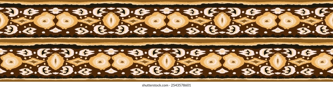 Ikat geometric folklore ornament with diamonds. Tribal ethnic vector texture. Seamless striped pattern in Aztec style. Folk embroidery. Indian, Scandinavian, Gypsy, Mexican, African rug.