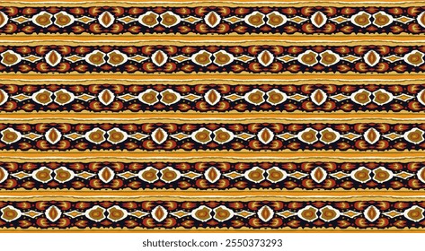 Ikat geometric folklore ornament with diamonds. Tribal ethnic vector texture. Seamless striped pattern in Aztec style. Folk embroidery. Indian, Scandinavian, Gypsy, Mexican, African rug.