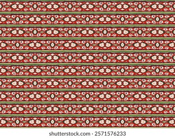 Ikat geometric folklore ornament with diamonds. Tribal ethnic vector texture. Seamless striped pattern in Aztec style. Folk embroidery. Indian, Scandinavian, Gypsy, Mexican, African rug.