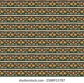 Ikat geometric folklore ornament with diamonds. Tribal ethnic vector texture. Seamless striped pattern in Aztec style. Folk embroidery. Indian, Scandinavian, Gypsy, Mexican, African rug.