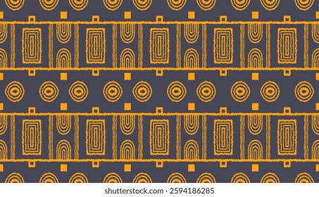 Ikat geometric folklore ornament with diamonds. Tribal ethnic vector texture. Seamless striped pattern in Aztec style. Folk embroidery. Indian, Scandinavian, Gypsy, Mexican, African rug.