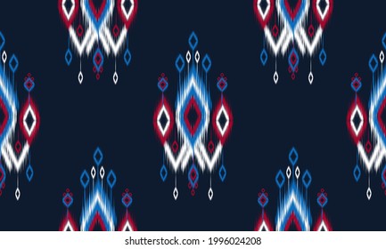 Ikat geometric folklore ornament with diamonds.Design forbackground,carpet,wallpaper,clothing,wrapping,Batik, fabric, Vector illustration.embroidery style.