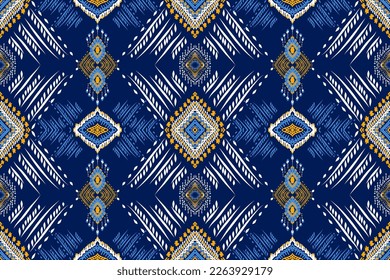 Ikat geometric folklore ornament. Ethnic Ikat pattern. Abstract beautiful art. Tribal ethnic texture. Spanish motif on the carpet. Aztec style. Indian rug. Gypsy, Mexican embroidery.