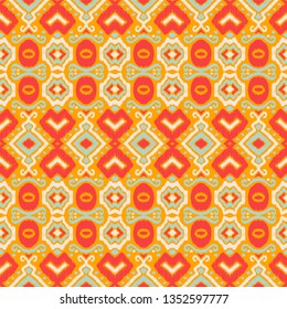 Ikat geometric folklore ornament. Oriental vector damask pattern. Ancient art of Arabesque. Tribal ethnic texture. Spanish motif on the carpet.  Aztec style.  Indian rug. Gypsy, Mexican  embroidery.