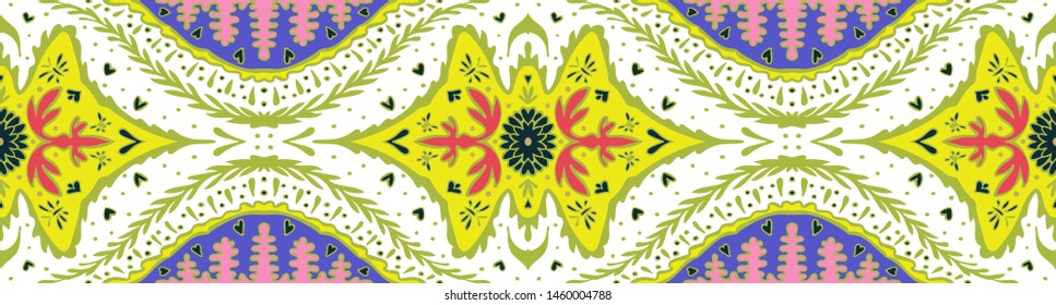 Ikat geometric folklore ornament. Oriental vector damask pattern. Ancient art of Arabesque. Tribal ethnic texture. Spanish motif on the carpet. Aztec style. Indian rug. Gypsy, Mexican embroidery.O