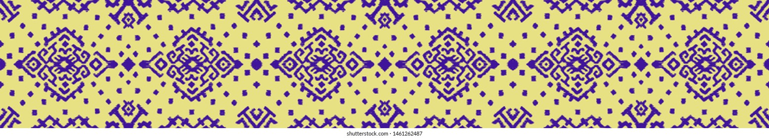 Ikat geometric folklore ornament. Oriental vector damask pattern. Ancient art of Arabesque. Tribal ethnic texture. Spanish motif on the carpet. Aztec style. Indian rug. Gypsy, Mexican embroidery.
