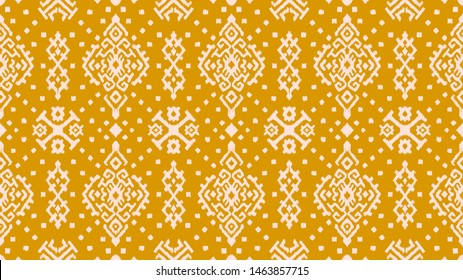Ikat geometric folklore ornament. Oriental vector damask pattern. Ancient art of Arabesque. Tribal ethnic texture. Spanish motif on the carpet. Aztec style. Indian rug. Gypsy, Mexican embroidery.O