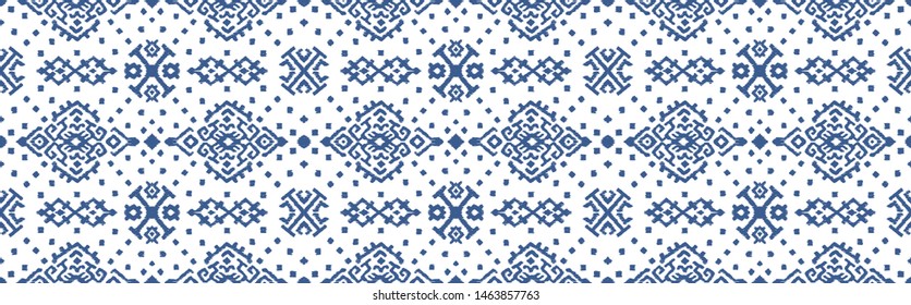 Ikat geometric folklore ornament. Oriental vector damask pattern. Ancient art of Arabesque. Tribal ethnic texture. Spanish motif on the carpet. Aztec style. Indian rug. Gypsy, Mexican embroidery.O