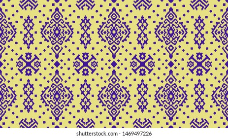 Ikat geometric folklore ornament. Oriental vector damask pattern. Ancient art of Arabesque. Tribal ethnic texture. Spanish motif on the carpet. Aztec style. Indian rug. Gypsy, Mexican embroidery.O