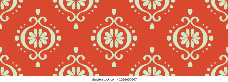 Ikat geometric folklore ornament. Oriental vector damask pattern. Ancient art of Arabesque. Tribal ethnic texture. Spanish motif on the carpet. Aztec style. Indian rug. Gypsy, Mexican embroidery.O