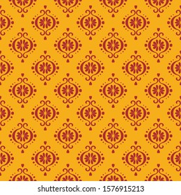 Ikat geometric folklore ornament. Oriental vector damask pattern. Ancient art of Arabesque. Tribal ethnic texture. Spanish motif on the carpet. Aztec style. Indian rug. Gypsy, Mexican embroidery.O