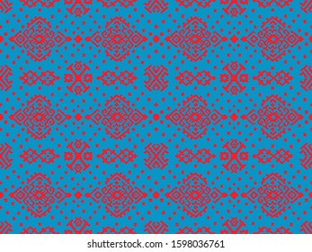 Ikat geometric folklore ornament. Oriental vector damask pattern. Ancient art of Arabesque. Tribal ethnic texture. Spanish motif on the carpet. Aztec style. Indian rug. Gypsy, Mexican embroidery.