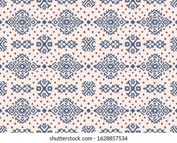 Ikat geometric folklore ornament. Oriental vector damask pattern. Ancient art of Arabesque. Tribal ethnic texture. Spanish motif on the carpet. Aztec style. Indian rug. Gypsy, Mexican embroidery.