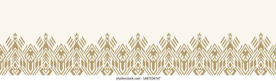 Ikat geometric folklore ornament. Oriental vector damask pattern. Ancient art of Arabesque. Tribal ethnic texture. Spanish motif on the carpet. Aztec style. Indian rug. Gypsy, Mexican embroidery.