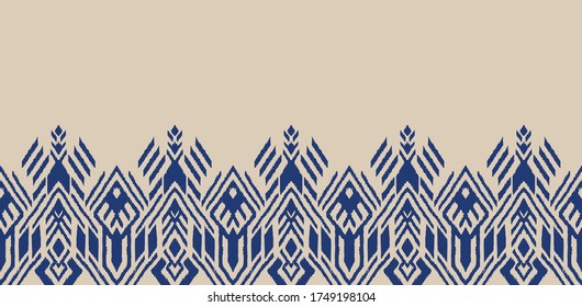 Ikat geometric folklore ornament. Oriental vector damask pattern. Ancient art of Arabesque. Tribal ethnic texture. Spanish motif on the carpet. Aztec style. Indian rug. Gypsy, Mexican embroidery.